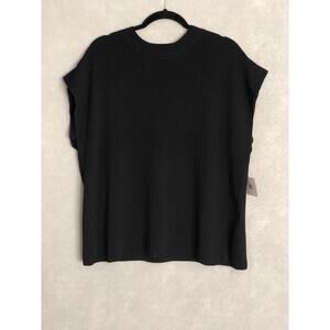 Ella Rafaella Women's Size 2X Ribbed Mock Turtleneck Sweater Black NEW